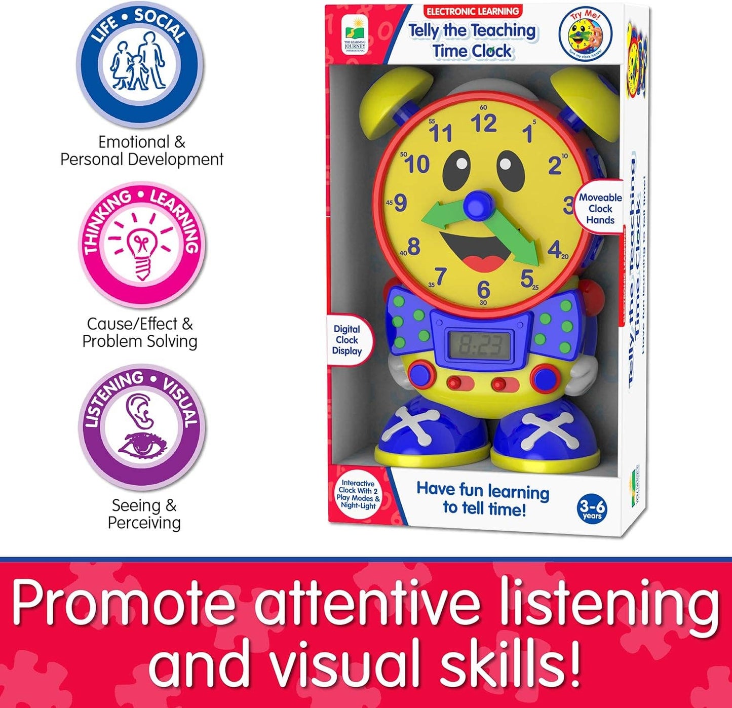 Telly The Teaching Time Clock - Classic Edition: Plastic