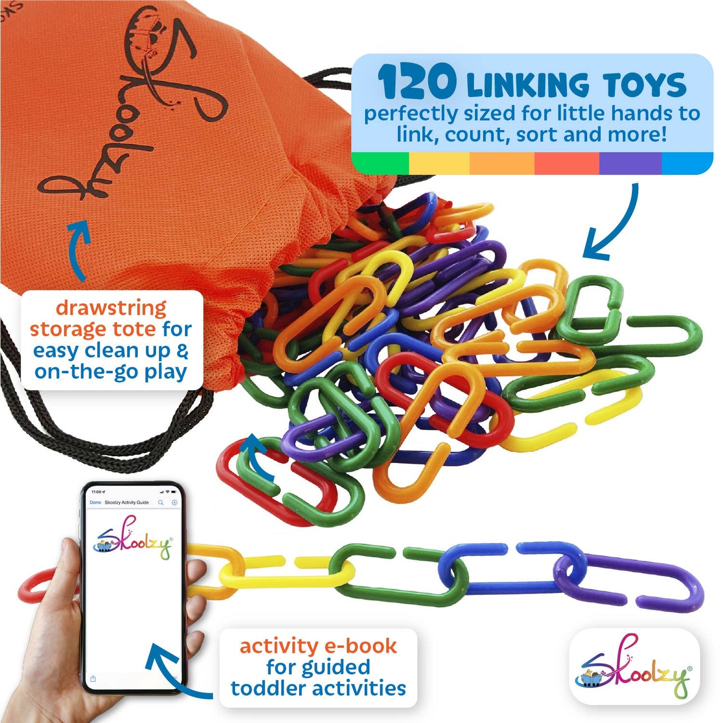 120 Rainbow Math Links With Tote