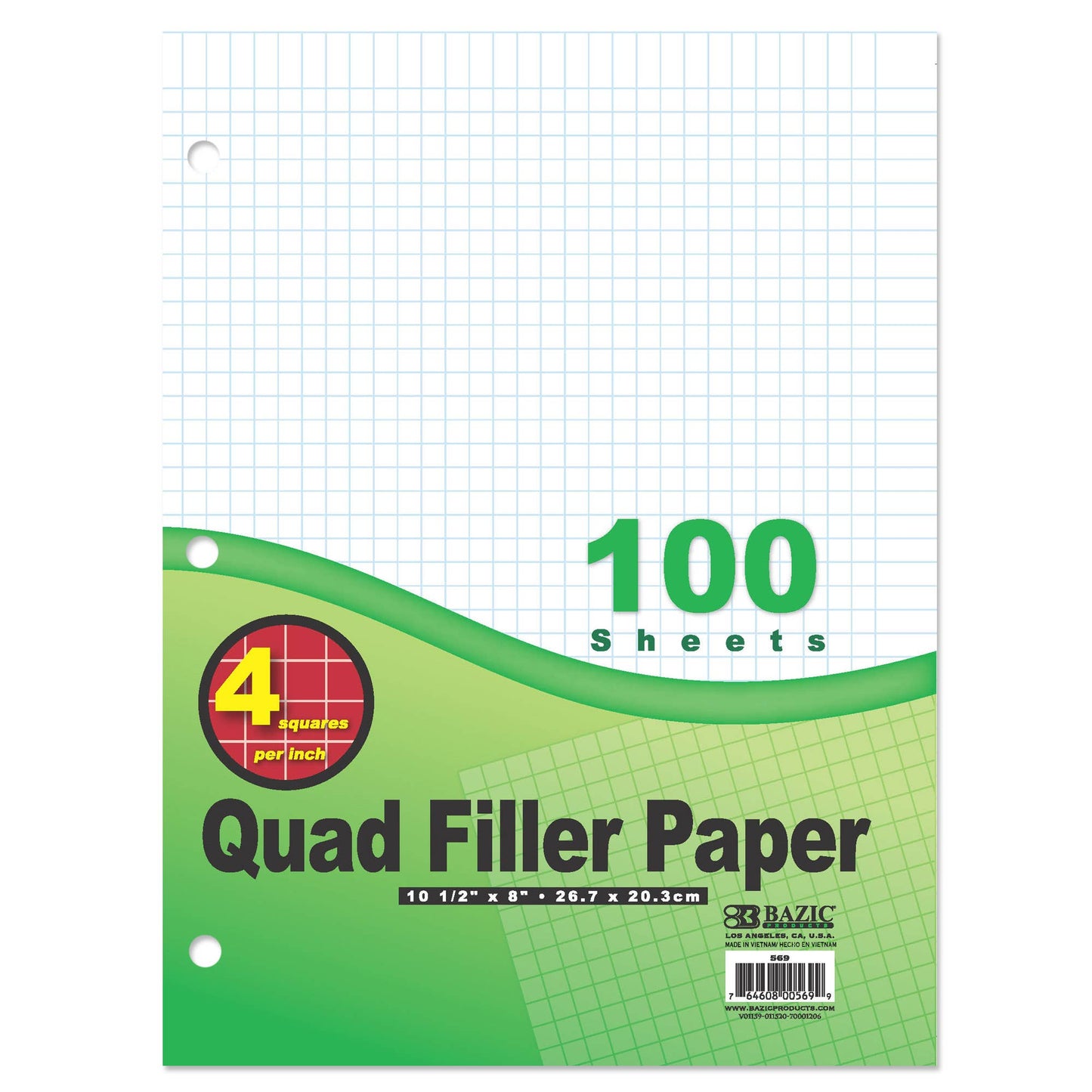 Filler Paper 4-1" Quad-Ruled 100 Ct.: 36