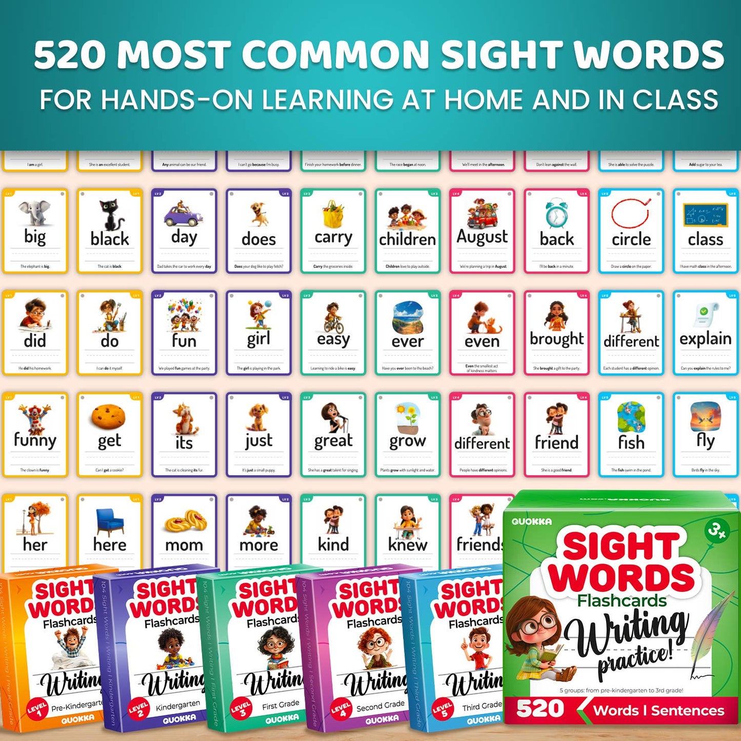 Flash Cards Writing for Kids | 5 Levels