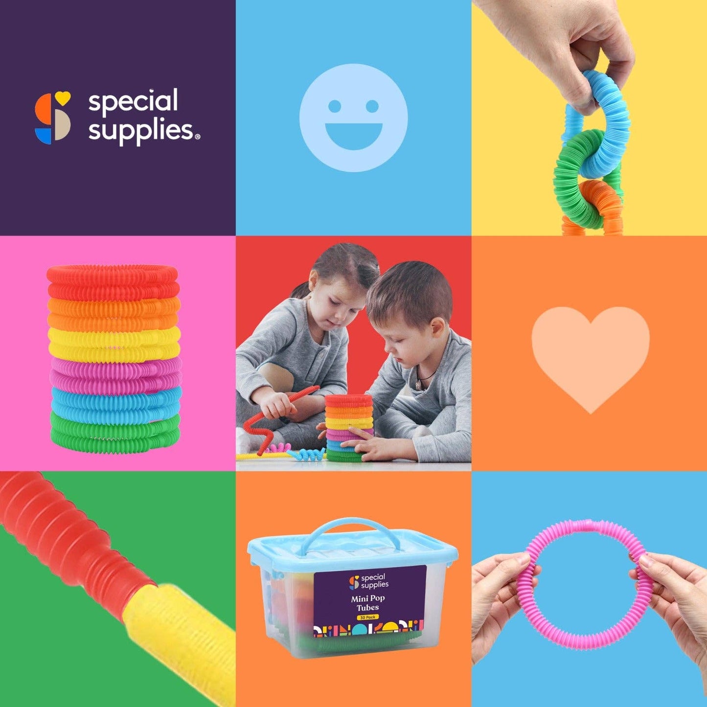 Mini Pop Tubes (Multi-Color): 30 Pack