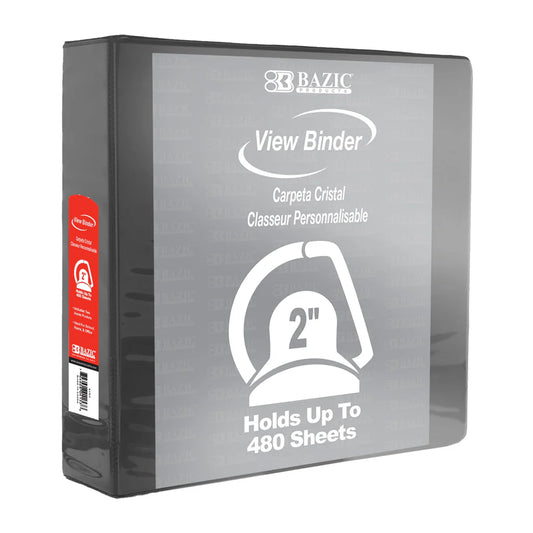 2" Slant The Ring View Binder With 2 Pockets: Black