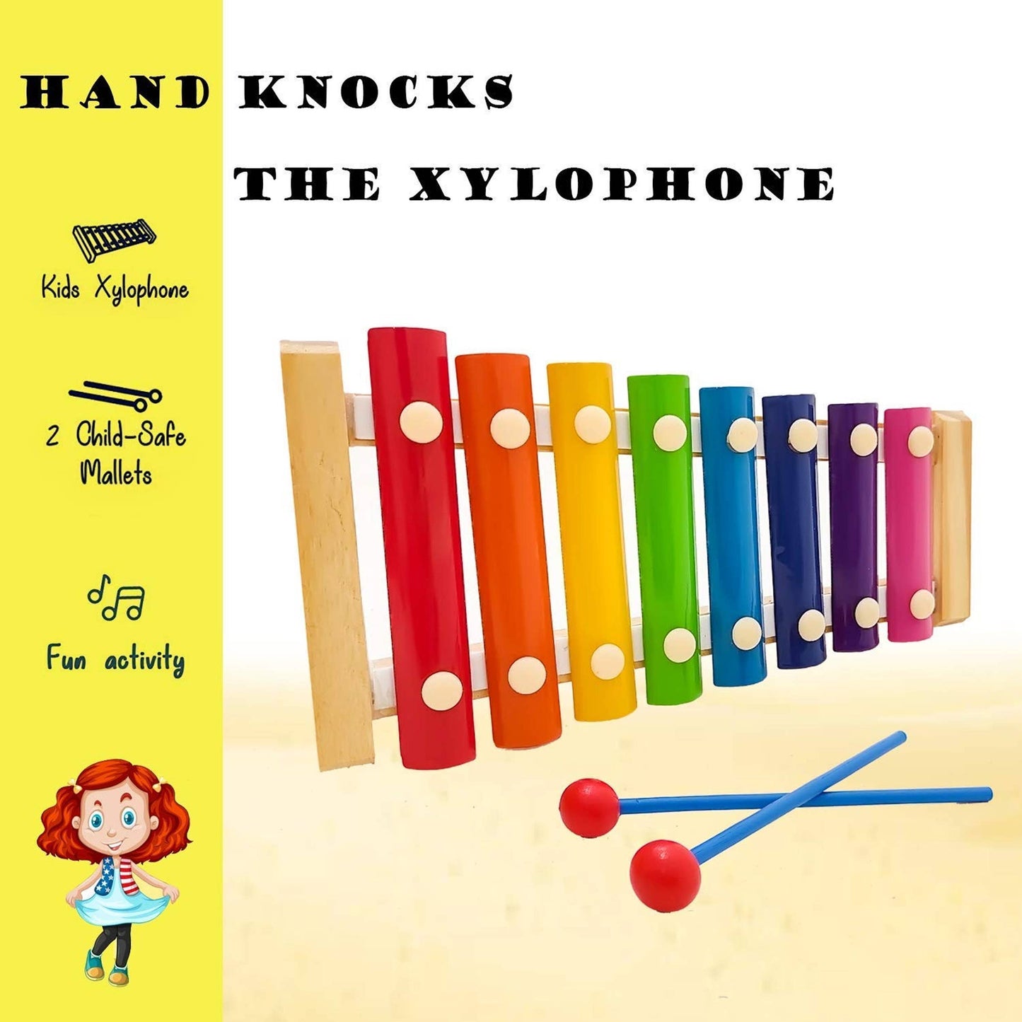 Rainbow Xylophone Instrument with Sticks