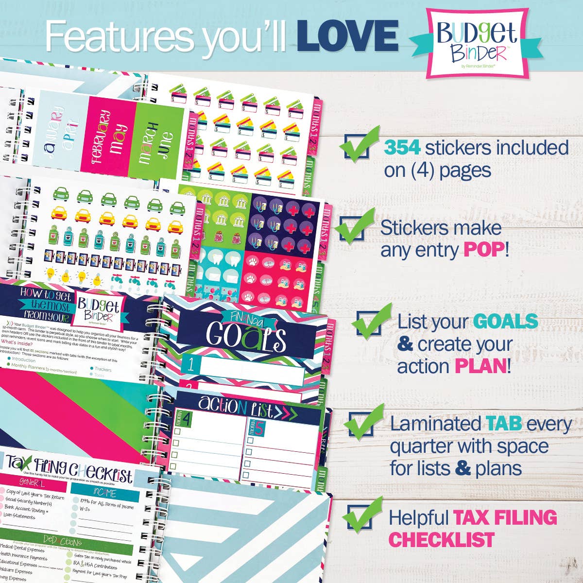 Budget Binder™ Bill Tracker Financial Planner | Open Stock: Geo