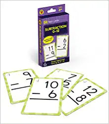 Subtraction Flash Cards, Subtraction Facts 0-12 Flash Cards