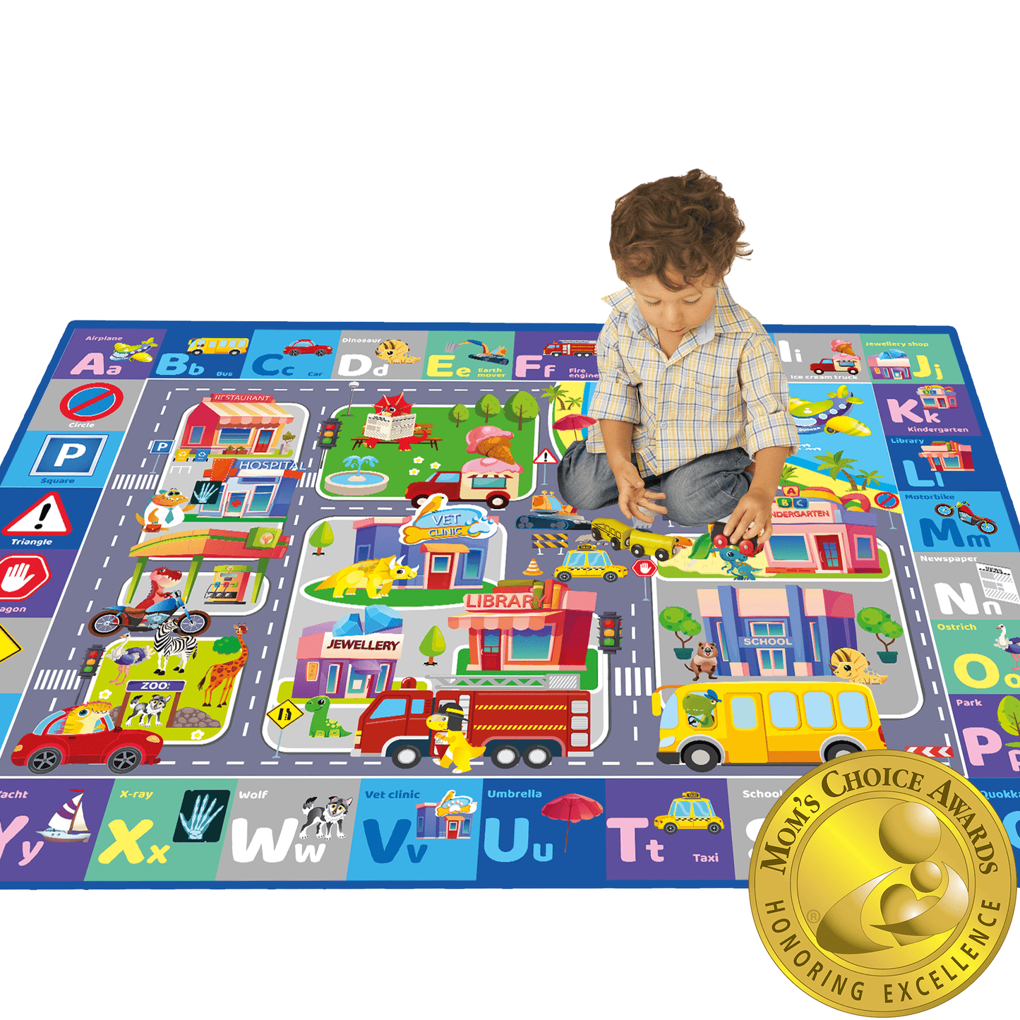 Floor Playmat | Super Soft Plush ABC Play Mat for Kids