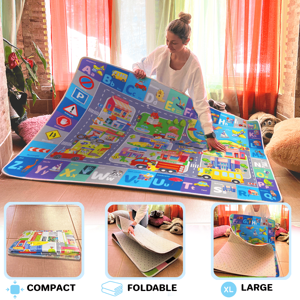 Floor Playmat | Super Soft Plush ABC Play Mat for Kids