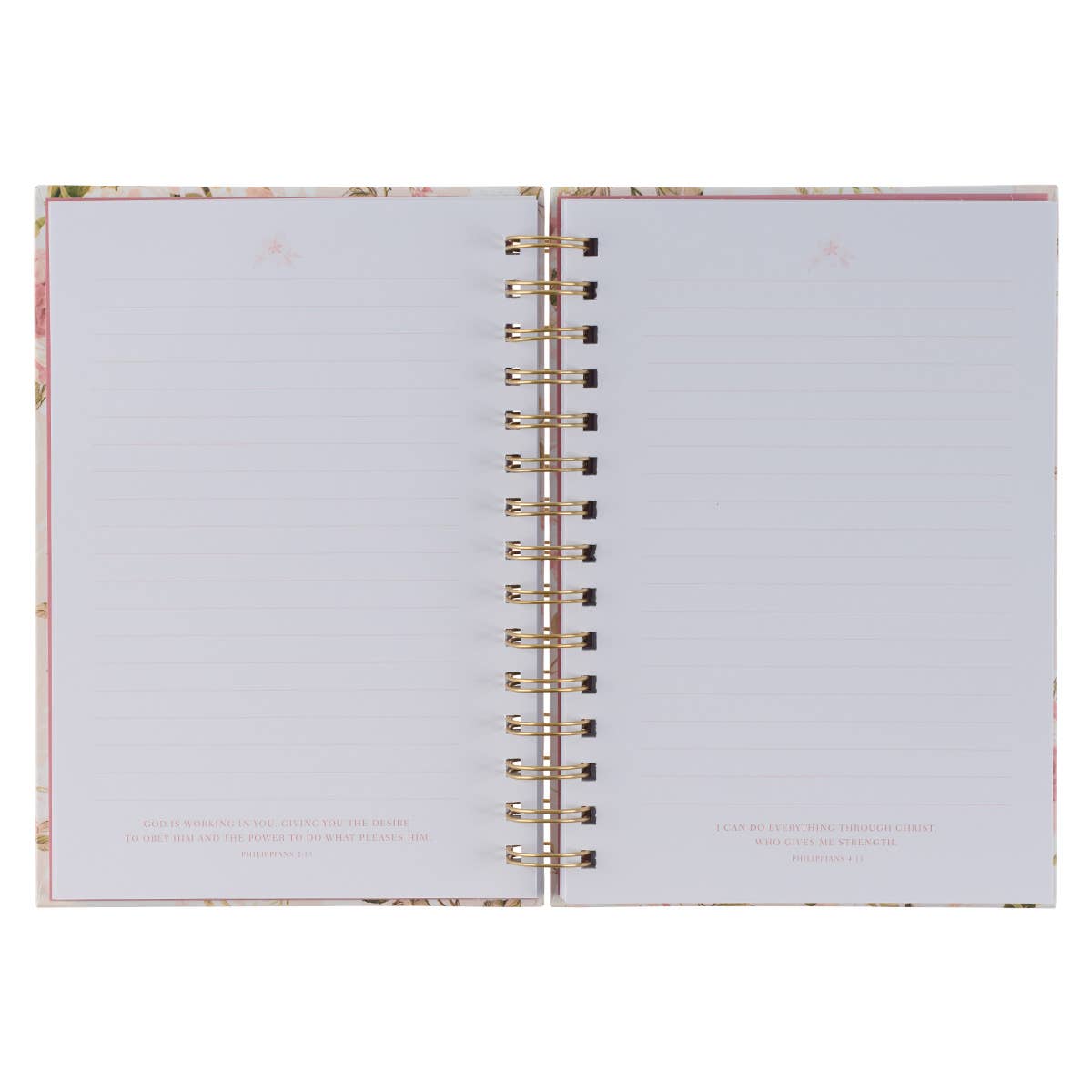 His Grace is Enough Blush Pink Floral Large Wirebound Journa