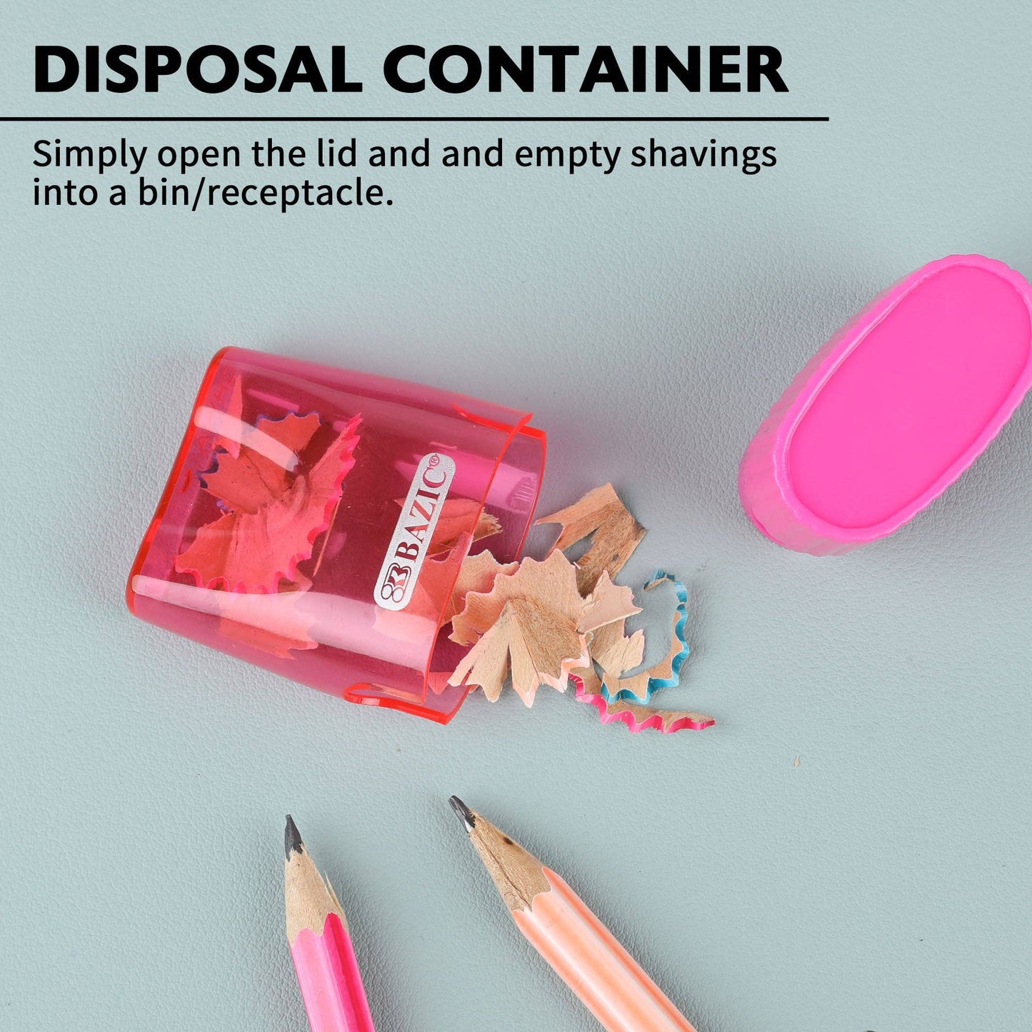 Pencil Sharpener with Receptacle, Assorted Colors