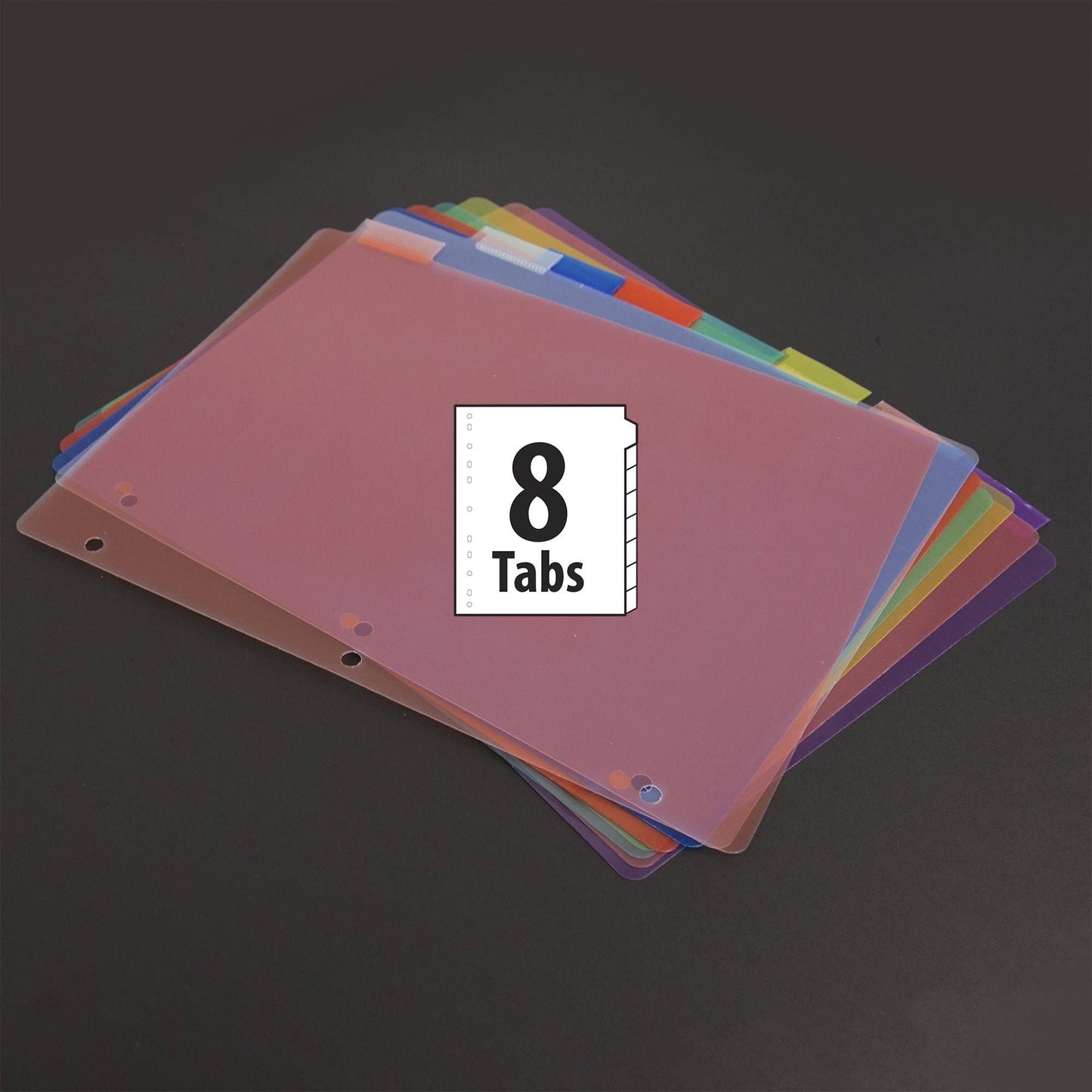 3 Ring Binder Dividers With Insertable Color Tabs: 5-insertable color tabs