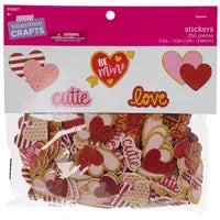 Glitter Heart Foam Stickers