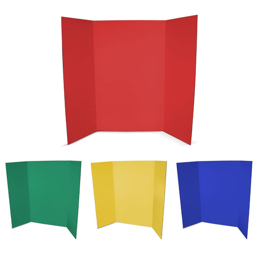Flipside Products 36” x 48” Project Boards for Presentations, Science Fair, School Projects, Event Displays and Trifold Picture Board, Proudly Made in USA - Assorted Colors