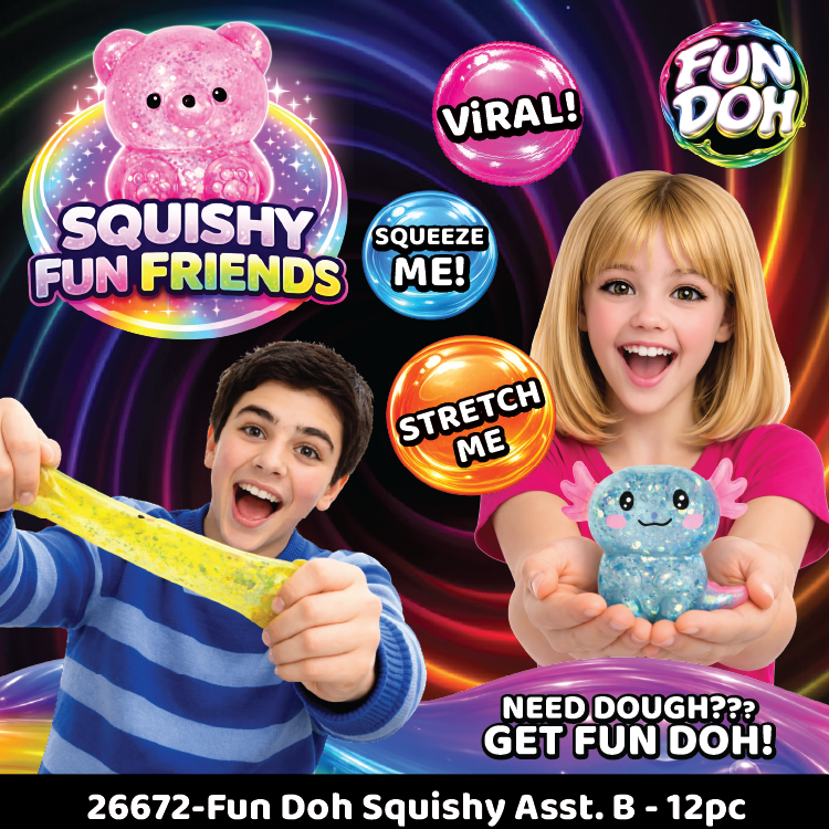 Fun Doh Squishy Gummy Fidget Toy NEW Variety - 12/Display: Wholesale Price
