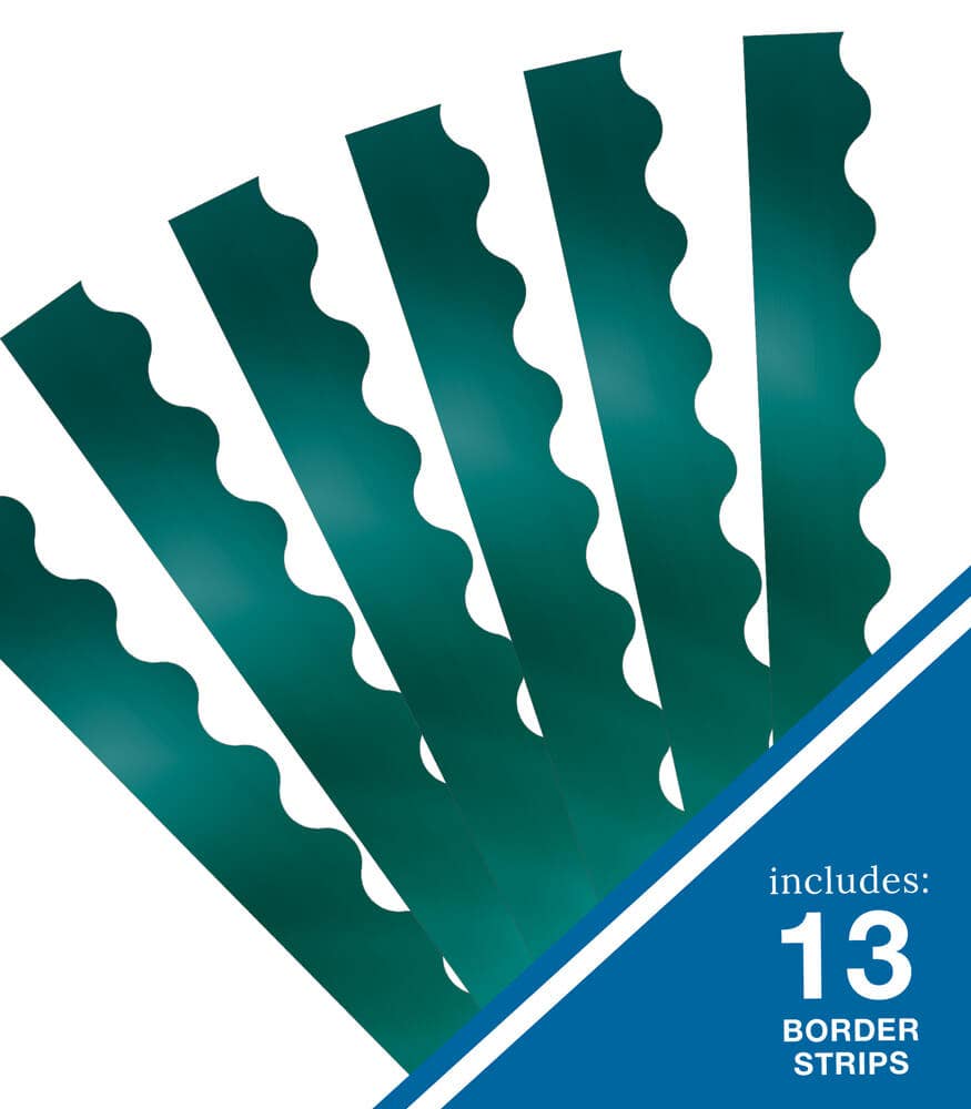Sparkle and Shine Teal Foil Scalloped Bulletin Board Borders