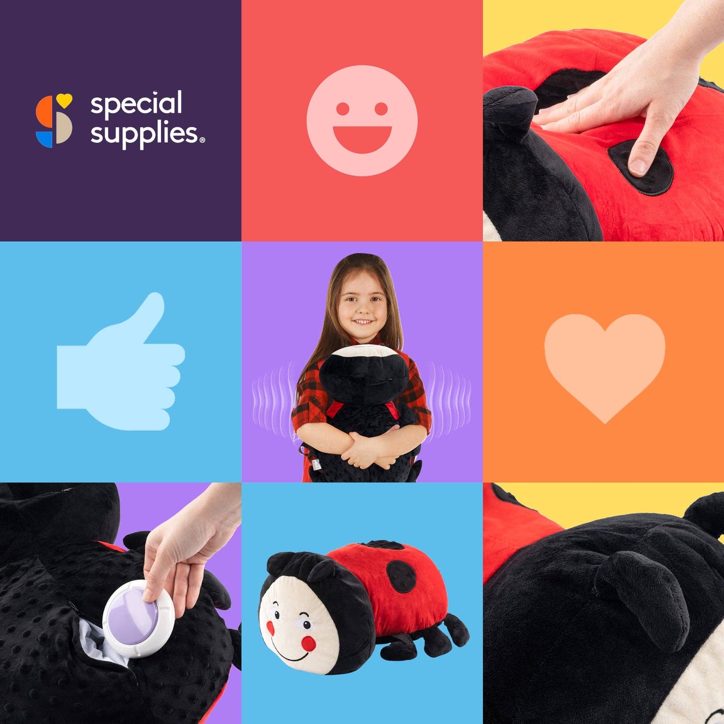 Ladybug Sensory Vibrating Pillow