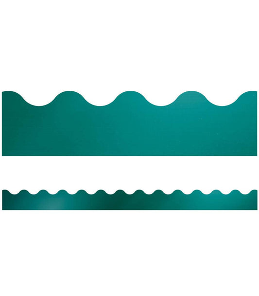 Sparkle and Shine Teal Foil Scalloped Bulletin Board Borders