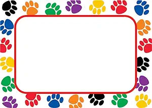 Teacher Created Resources Colorful Paw Prints Name Tags