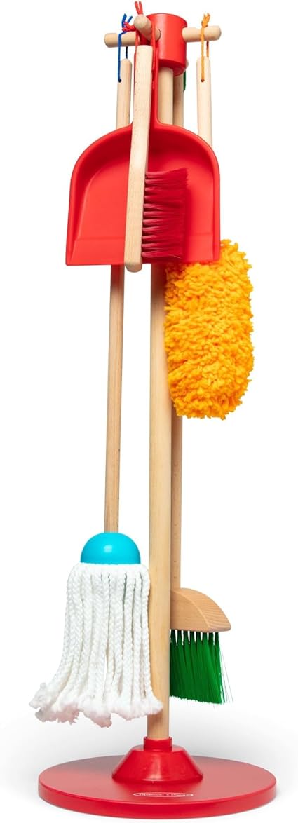 Melissa & Doug Dust Sweep Mop 6-Piece Pretend Play Set