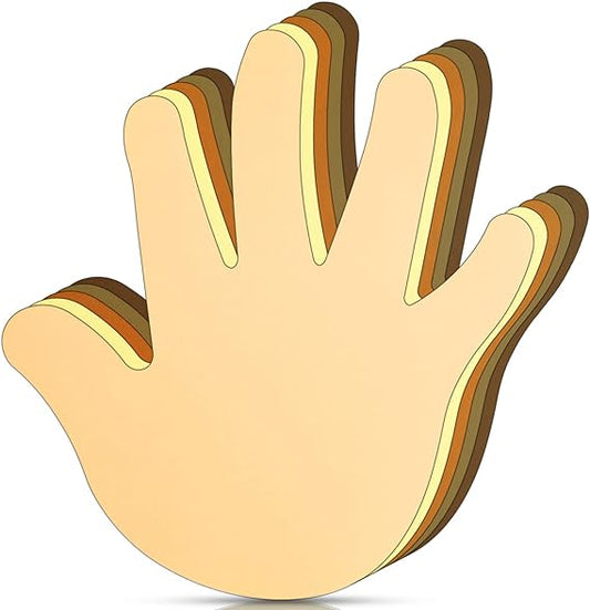 Multicultural Hand Cut Outs Skin Tone Handprint Accents Paper