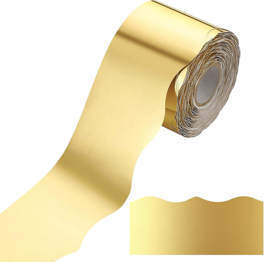 Ecally 65.6 ft Scalloped Bulletin Boarder (Gold)