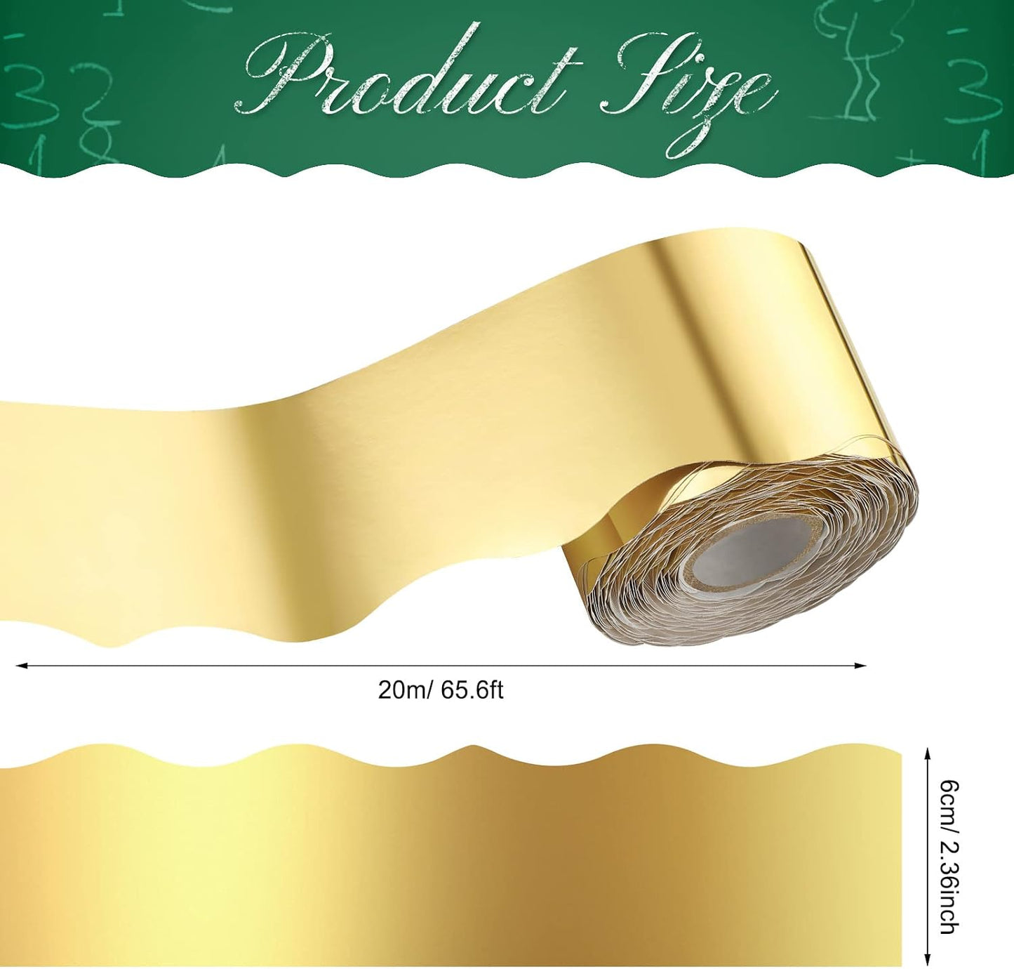 Ecally 65.6 ft Scalloped Bulletin Boarder (Gold)