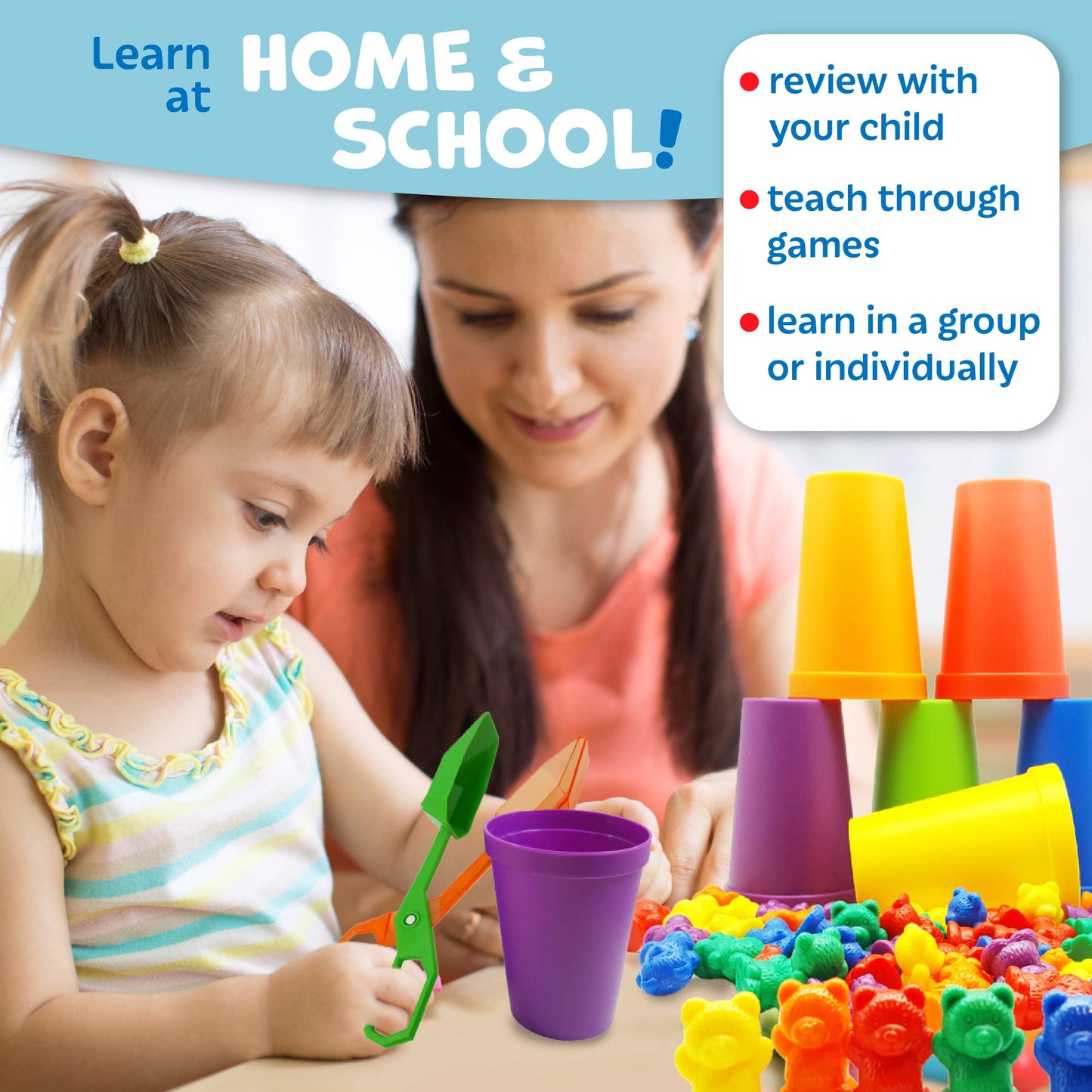 Skoolzy Rainbow Counting Bears Toddler Toys For 3 Year Old G