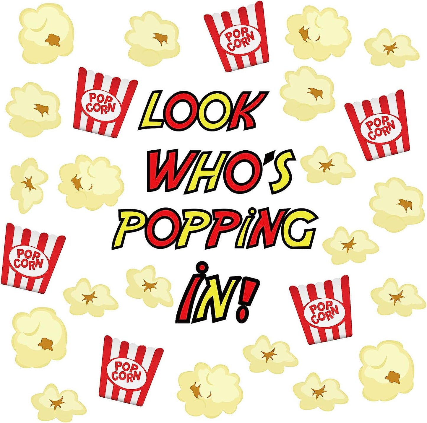 70 Pcs Popcorn Bulletin Board Decor Popcorn Bucket Cut Outs Popcorn Themed Teacher Bulletin Board