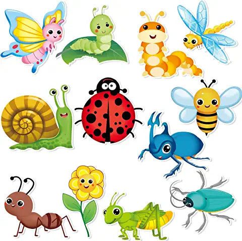 60 Pieces Spring Summer Insect Theme Cutouts Classroom Bulletin Board Decoration Bug Cutouts Butterfly Sunflower