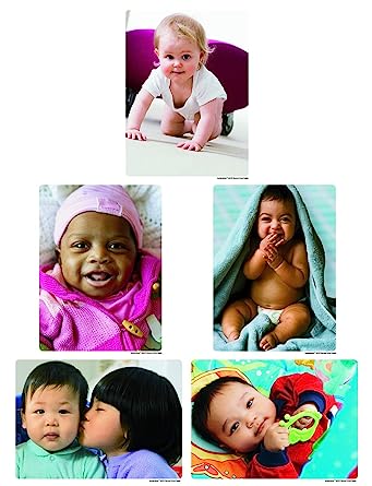 Infant Real Photo Poster Set of 12 for Daycare, Home, Classroom or Preschool use, Multicultural Awareness