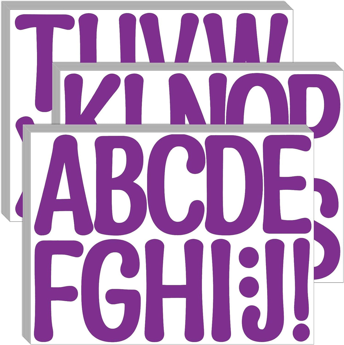 Bemeol 30 Sheets Large Letter Stickers 4 Inch Alphabet Letter Stickers Self Adhesive Sticker Letters for Bulletin Boards Classroom Home Decor(Purple)