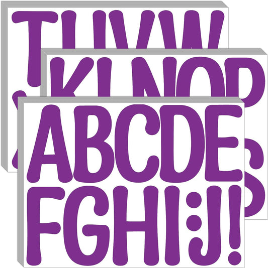 Bemeol 30 Sheets Large Letter Stickers 4 Inch Alphabet Letter Stickers Self Adhesive Sticker Letters for Bulletin Boards Classroom Home Decor(Purple)