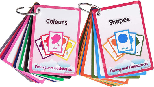 Colors,Shapes 2 Sets of English Flash Cards Kids Pocket Card Montessori Learning Baby Toys for Children Pre-Kindergarten