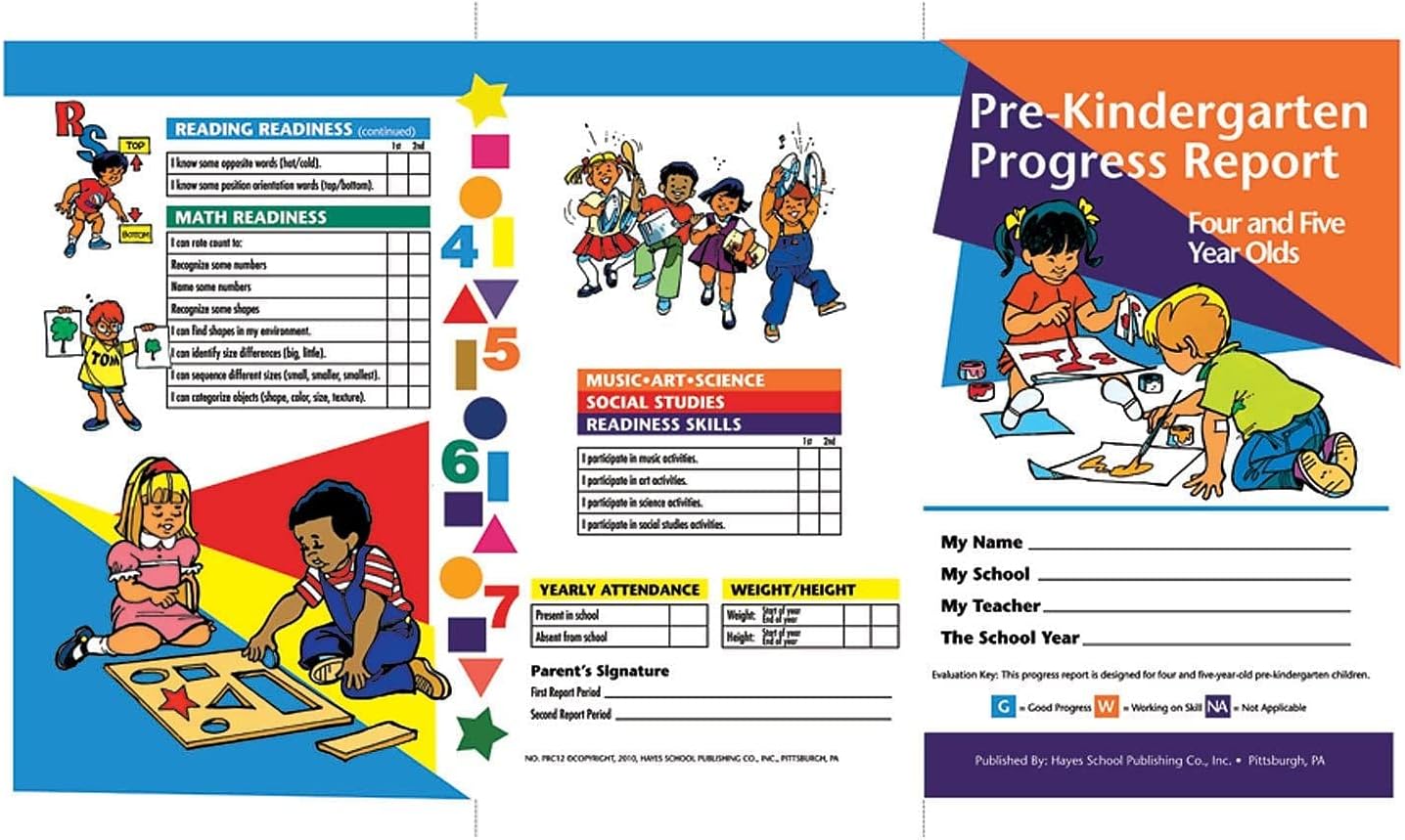 Hayes Pre-Kindergarten Progress Report (4 and 5 Year olds)