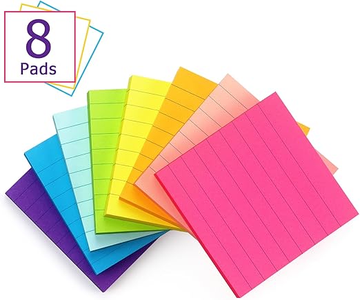 8-Pack Lined Sticky Notes