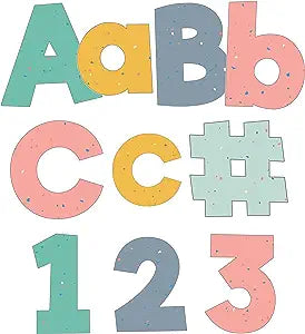 We Belong 219-Piece 4-Inch Speckled Bulletin Board Letters for Classroom