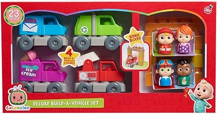 CoComelon Deluxe Build-A-Vehicle Set, Preschool Ages 18 Month