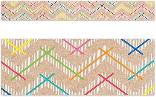 Krafty Pop Colorful Kraft Chevron Bulletin Board Border