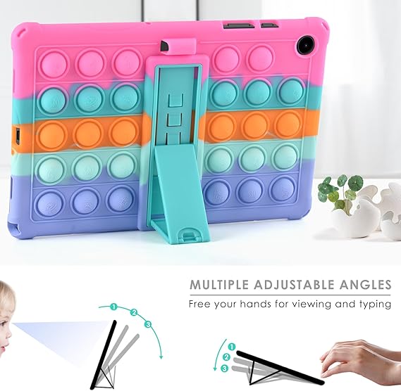 Samsung Galaxy Tab A9 Plus 11 inch 2023 (SM-X210/X216/X218), Multi-Viewing Angles, Soft Anti-Stress Cover with Shoulder Strap & Stylus Pen,Dazzling Pink