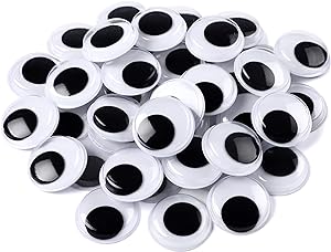 Wiggle Eyes Self Adhesive Black White Googly Eyes for DIY Crafts Decoration (20mm)