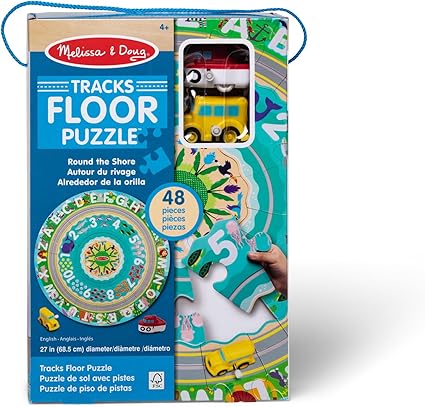Melissa & Doug Round the Shore Tracks Cardboard Jigsaw Floor Puzzle