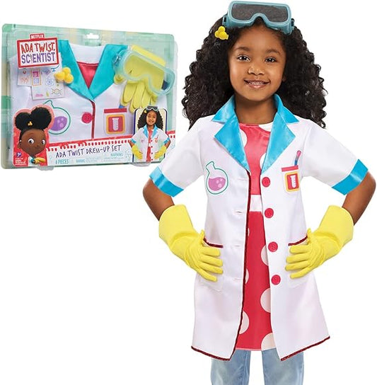 Just Play Ada Twist, Scientist Dress-Up Set, Size 4-6X, Includes Experiment Card and 5 Costume Accessories, Kids Toys for Ages 3 Up