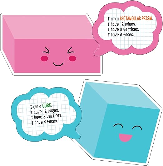 School Pop Shapes and Solids Bulletin Board Set