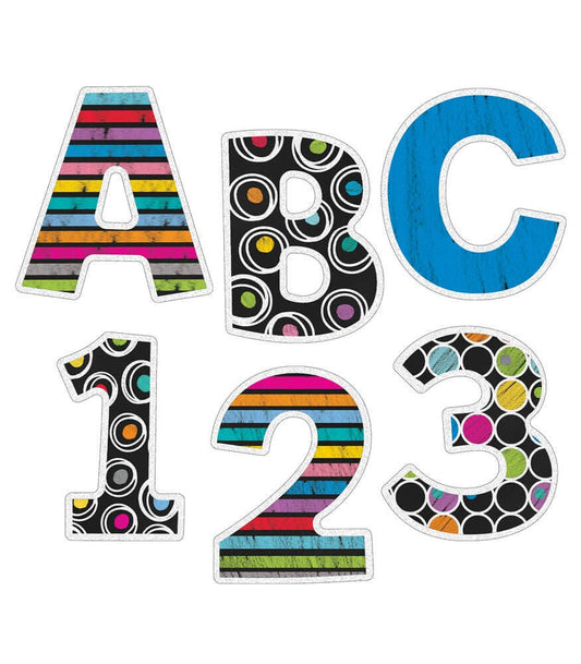 Colorful Chalkboard Bulletin Board Letters: 76 Pieces