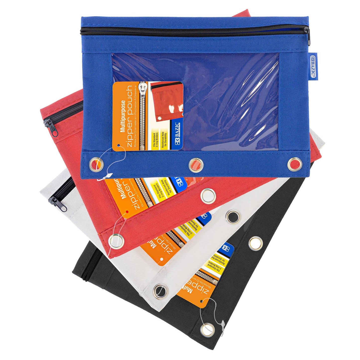 Pencil Pouch 3 Ring Binder Pouch w/ Clear Window