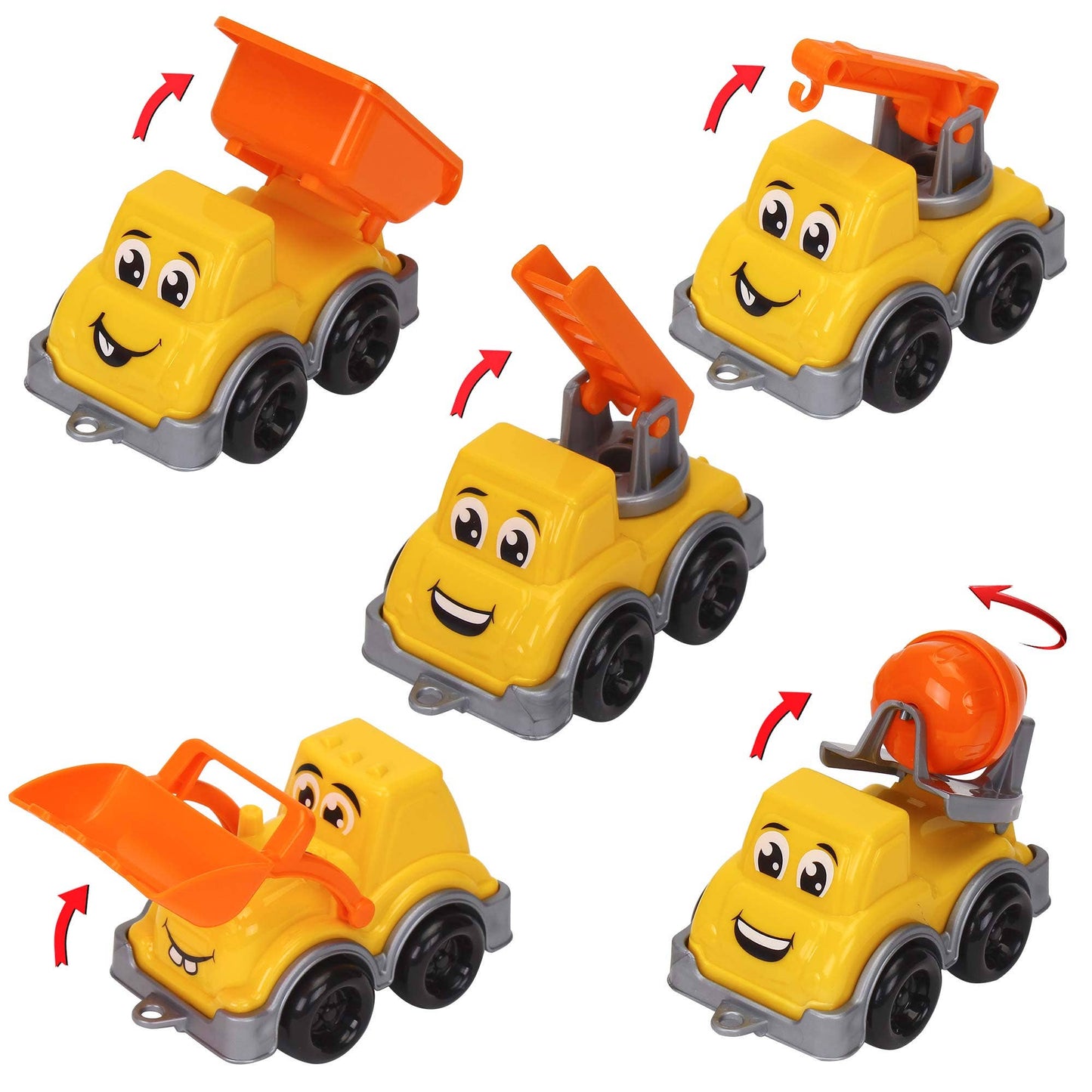TECHNOK Assorted Construction Truck Toys - Kids Construction