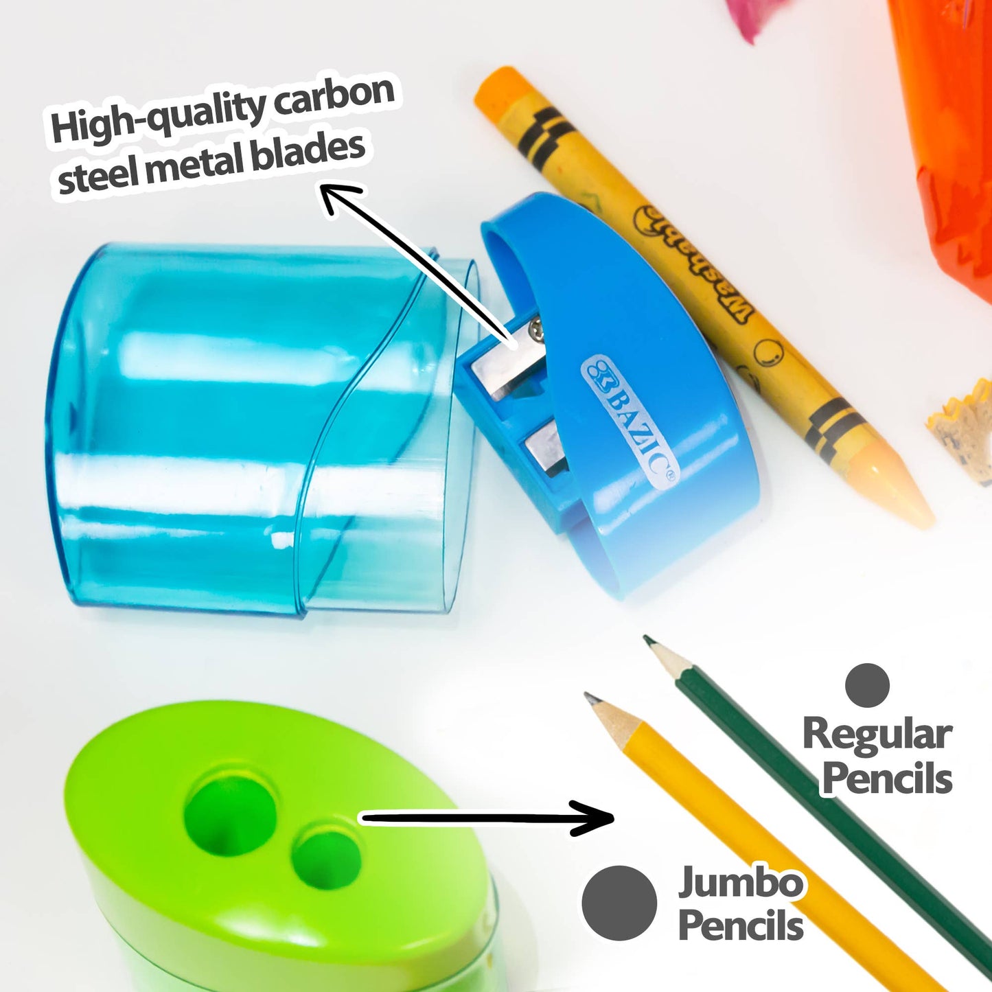 Sophie Dual-Hole Pencil Sharpeners, 2 Count, With Receptacle: 24