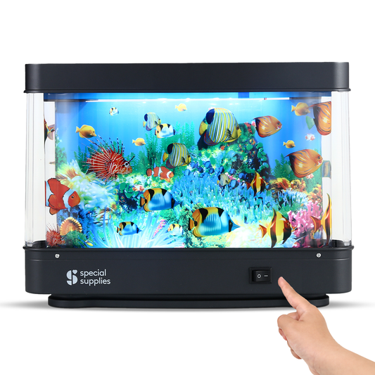 Special Supplies Vintage Aquarium Sensory Fish Lamp Moving Picture LED Light for Kids and Adults Artificial Fish Tank Effect Calming Night Light Relaxing Mood Lamp Bedroom Nursery Decor