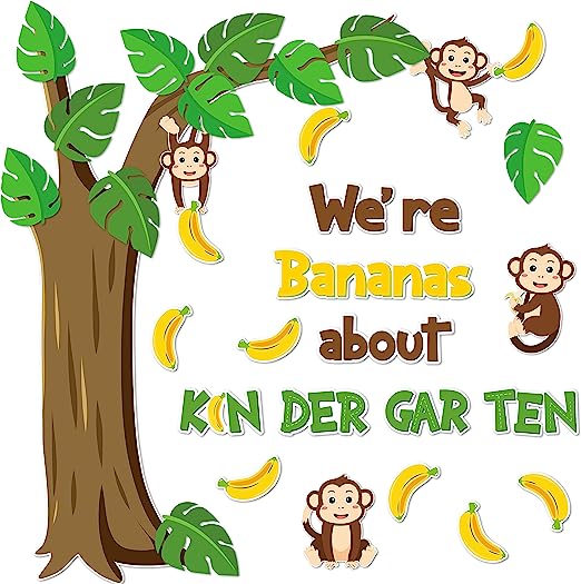 84Pcs Wild Animals Kindergarten Back to School Bulletin Board Set Bananas