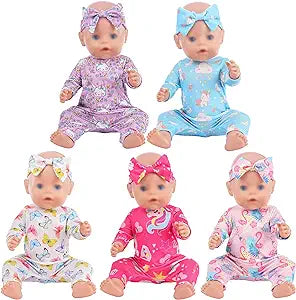 5 Sets Baby Doll Clothes New Born Baby Doll Accessories Fit for 14-16 Inch Baby Doll