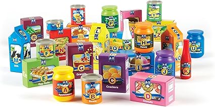 Learning Resources A to Z Alphabet Groceries, Imaginative Play Food